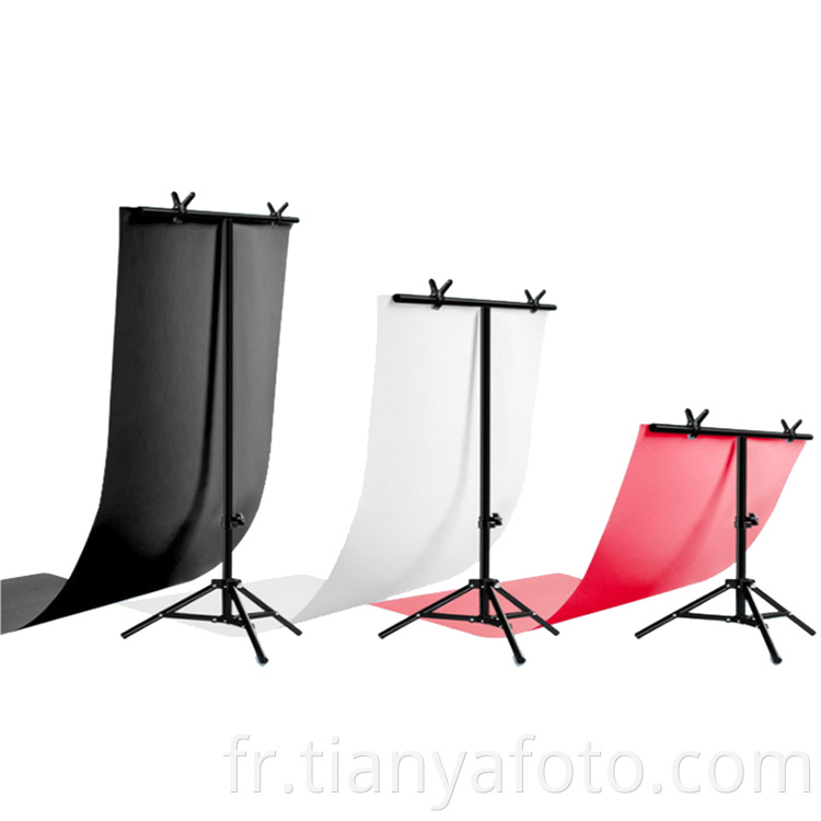 1.5x2m Photographie Professionnelle Photo Décors Portable T-Forme Fond Toile de Fond Support de Support